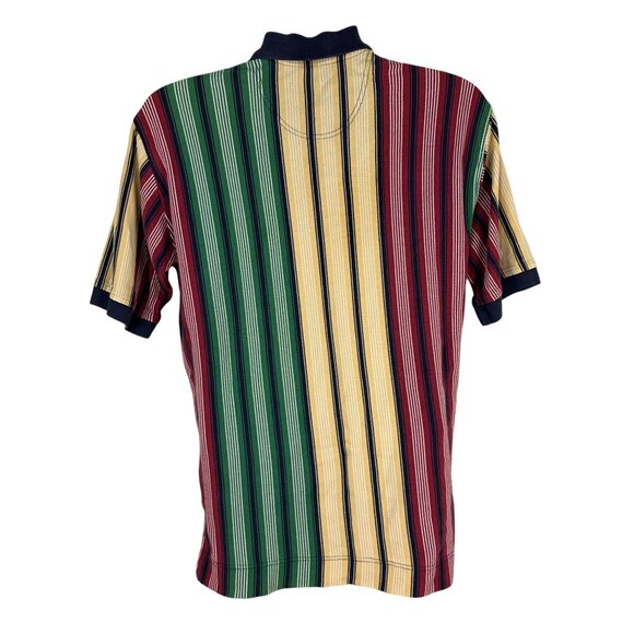 Dockers Mens Multicolor Striped Polo Shirt Size M 100% Cotton Short Sleeve - Picture 3 of 5